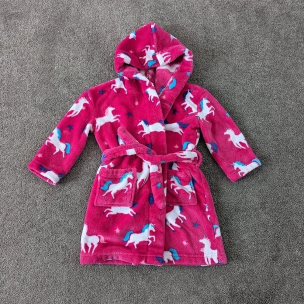 Hatley Girl's Pink Unicorn Robe Size 2-3 years old